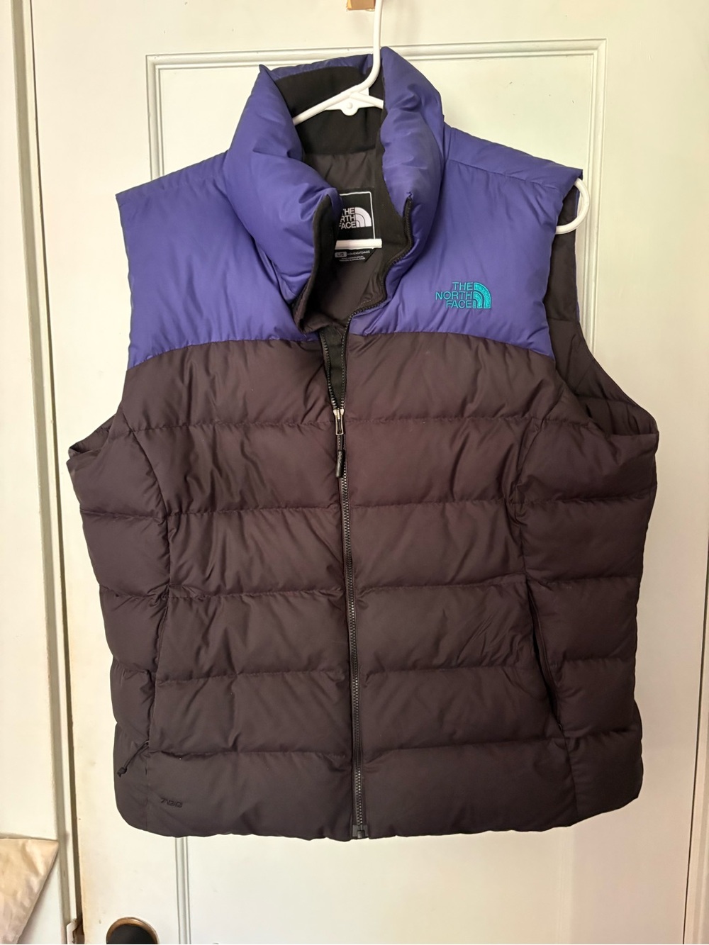 The North Face Nuptse 700 Puffer Down Vest Black Purple Women’s Large
